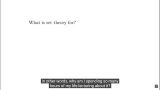 Set Theory - What is Set Theory and what is it for? Oxford Mathematics 3rd Year Student Lecture