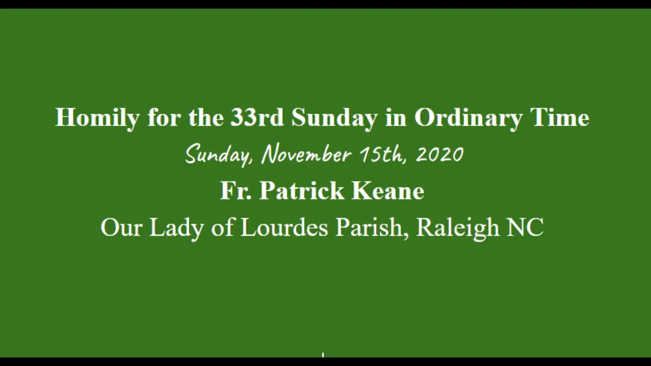 Homily For The 33rd Sunday In Ordinary Time - YouTube