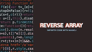 Reverse array in java in hindi(Problem 1).