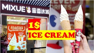 Must Try famous 1$ Mixue Ice Cream when visiting Bugis Singapore_Must Try for Tourists to Singapore