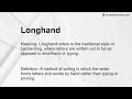 longhand meaning