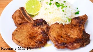 Chuletas de Cerdo al Ajillo tiernitas y bien jugosas