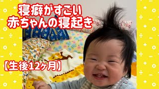 【生後12ヶ月】寝癖がすごい赤ちゃんの寝起き / Baby with a terrible bed hair #shorts