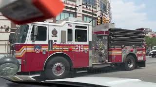 ***HEAVY AIRHORN ALERT*** ~ FDNY ENGINE 219 \u0026 FDNY TOWER LADDER 105 RESPONDING IN BROOKLYN, NYC.