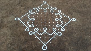 15 x 1 dots kambi kolam| beautiful sikku kolam | big kambi kolam design | SathyaSelva Arts