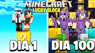 ¡SOBREVIVÍ 100 DÍAS en MINECRAFT LUCKY BLOCK empezando en UN SOLO BLOQUE! 😰😱