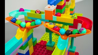 Colorful Lego Marble Run Race ASMR | Sweet Toys and interesting rolling Balls | HABA Slope