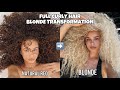 I dyed My Natural RED Curly Hair into stunning BLONDE!! | Huge Hair Transformation