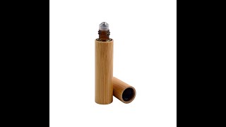 Glass Roller Bottle Stainless Steel Ball Essential Oil Roll-on Bamboo Cover Glass jar for Cosmetic
