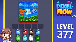 Pixel Flow Level 377 Solution Walkthrough