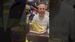 Donald Trump launches $400 gold sneakers at Sneaker Con in Philadelphia