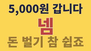 [넴] 5,000원 갑니다, 돈 벌기 참 쉽죠?