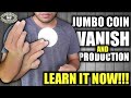 COOL JUMBO COIN VANISH AND PRODUCTION (FREE COIN MAGIC TUTORIAL) | WHITEVERSE CHANNEL