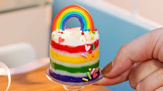 Satisfying Miniature Rainbow Cake Decorating | Delicious Miniature Rainbow Cake Recipes | Tiny Cakes