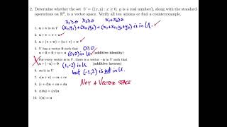 Vector Space Examples and Counterexamples