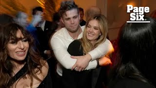 ‘White Lotus’ co-stars Meghann Fahy and Leo Woodall get cozy at Emmys 2024 afterparty