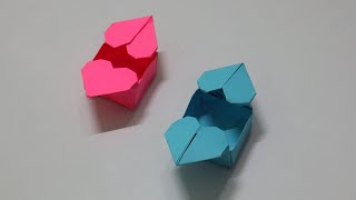 How to make heart shaped box with paper -  heart box origami step by step