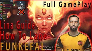 (Full Game)Funkefal Lina Midlane Guide, How To Stomp Your Opponent.