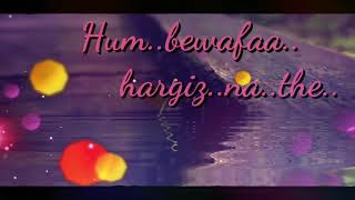 Hum Bewafa Hargiz Na The || Sanam || lyrics video