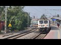 Red and White Legendary Locomotive Leads NJP Shatabdi+Kumbh Exp and Intercity Express Crossing