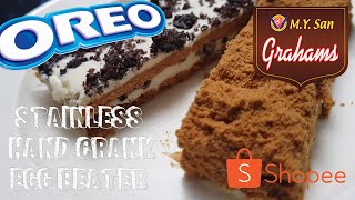 Oreo Graham Cake made from Hand Crank Egg Beater from Shopee