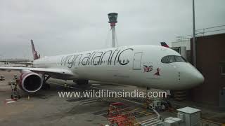 Virgin Atlantic, Delta, American and British Airways aircraft on the tarmac at Heathrow airport hub