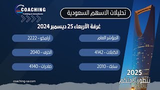 الغرفة التحليلية للاسهم السعودية 25 ديسمبر 2024