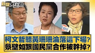 柯文哲聽黃珊珊淪落這下場？蔡壁如跟國民黨合作被幹掉？【新聞大白話】20241231-8｜謝寒冰 游淑慧 何景榮