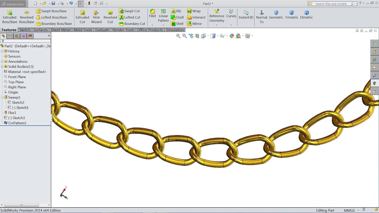 SolidWorks Tutorial Chain - YouTube