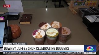 Downey coffee shop celebrating Dodgers