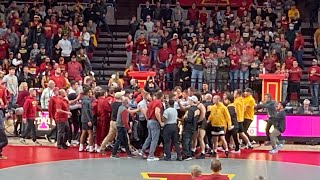 Chaos ensues after Iowa Hawkeyes beat Iowa State in wrestling dual for the Dan Gable Trophy