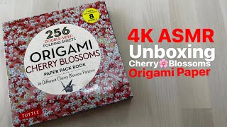 4K ASMR Unboxing Cherry Blossom Origami Paper Tearing Sheets