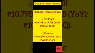 Muthoot Vs Manappuram Q1FY25 | Gold Finance | Investment |