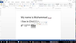 Lesson # 10) Sub Script or Super Script (Microsoft Office Word 2013 Tutorial) - By EveryChezz
