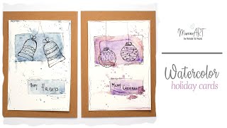 Watercolor holiday cards - Christmas cards for beginners