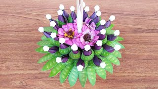 กระทงฝักกระถิน ใบว่านกาบหอย Diy krathong acacia pods