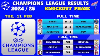 UCL RESULTS TODAY - KNOCKOUT PHASE 1st LEG • CHAMPIONS LEAGUE RESULTS 24/25