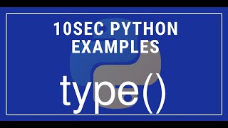 10sec Python Examples type() Built in Function by Code Recipe