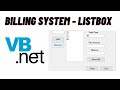 VB.Net | Simple Billing System | Add and Remove values | ListBox | Array and Loop