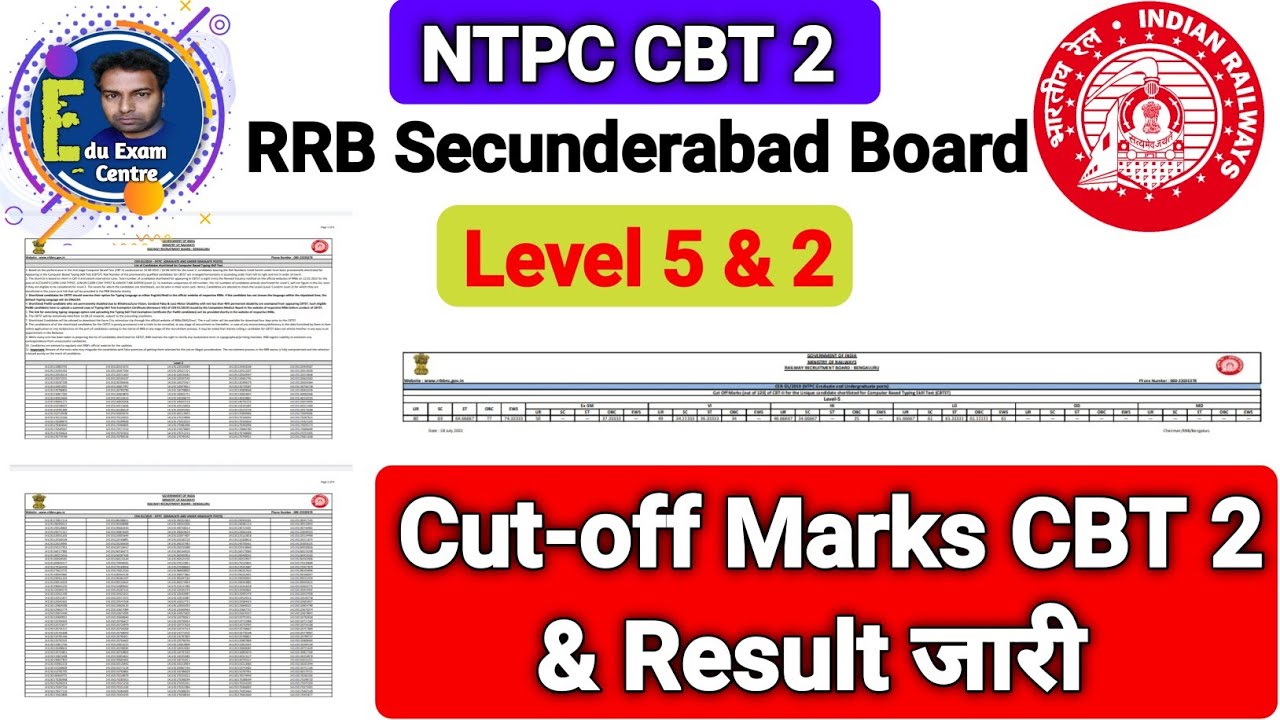 NTPC CBT 2 Secunderabad Board Level 5 & 2 Cut-off Marks और Result जारी ...