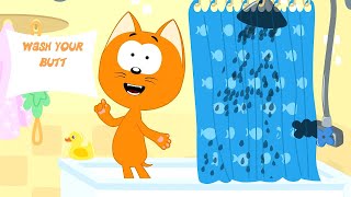 WASH YOUR BUTT -  MEOW MEOW KITTY SONG 😸  - Songs For Kids