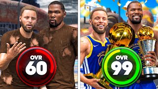 STEPH CURRY and KEVIN DURANT BUILD 60 OVR to 99 OVR in 1  (No Money Spent + No M