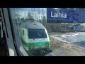 Finland: Laihia (near Vaasa), VR double-deck InterCity train passing hauled by an Sr2 electric loco