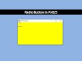 Radio Button in PyQt5