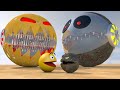 Pacman & Giant Shredder Robot vs Zombie-Pac & Robot Zombie Monster | Fireknight99