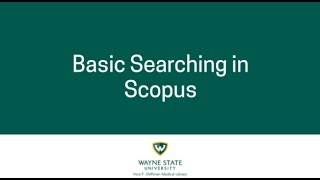 Basic Searching in Scopus