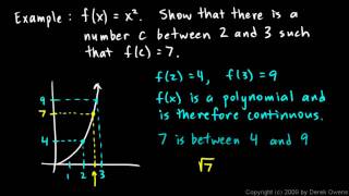 Calculus 2.7a - The Intermediate Value Theorem