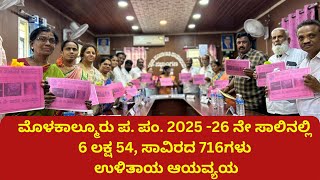 ಮೊಳಕಾಲ್ಮೂರು ಪ. ಪಂ. 2025 -26 ನೇ ಸಾಲಿನಲ್ಲಿ 6 ಲಕ್ಷ 54, ಸಾವಿರದ 716ಗಳು ಉಳಿತಾಯ ಆಯವ್ಯಯ