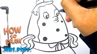 How to Draw mrs.puff from Spongebob Squarepants | Easy Drawing | Cartoon Drawing