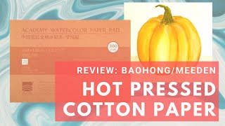 REVIEW: Baohong/Meeden Hot-Pressed Cotton Paper | Pumpkin Painting